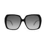 Women's GG Oversized Sunglasses // Black + Silver