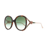 Women's GG Web Oversized Opal Sunglasses // Havana Brown