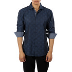 Leon Long-Sleeve Button-Up Shirt // Navy (3XL)