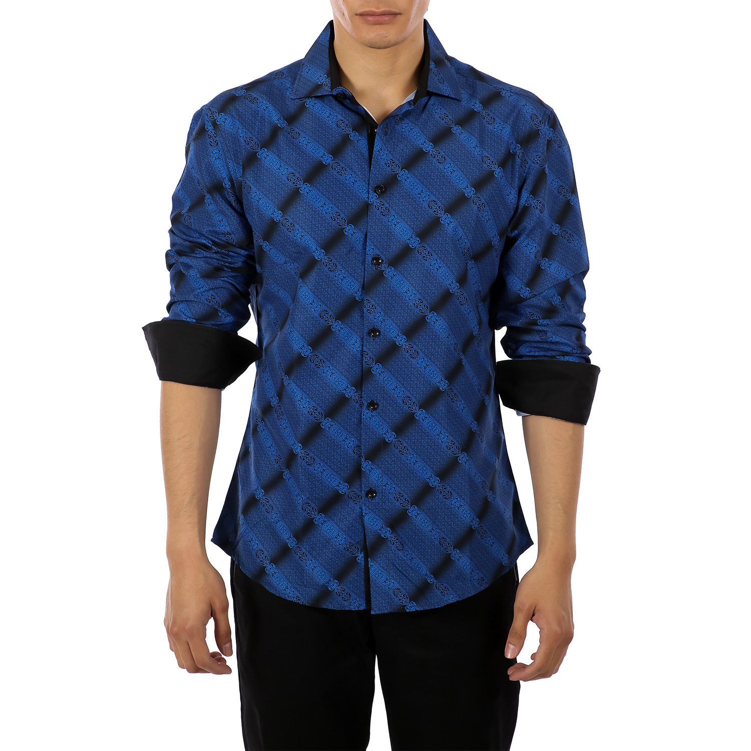 Ross Long-Sleeve Button-Up Shirt // Navy (L) - BESPOKE - Touch of Modern