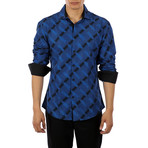 Ross Long-Sleeve Button-Up Shirt // Navy (M)