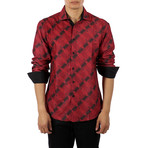 Ross Long-Sleeve Button-Up Shirt // Red (2XL)