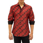Ross Long-Sleeve Button-Up Shirt // Red (XS)