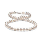 18" White Gem Grade Freshwater Pearl Necklace // 7.5-8.0mm (14K White Gold Clasp)