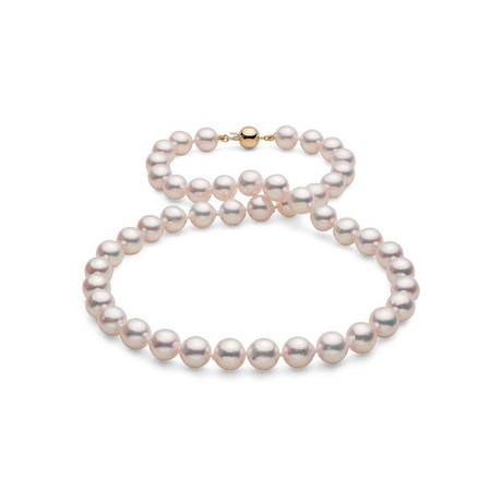 18" Baroque White Akoya Pearl Necklace // 9.0-9.5mm AA+ (14K White Gold Clasp)