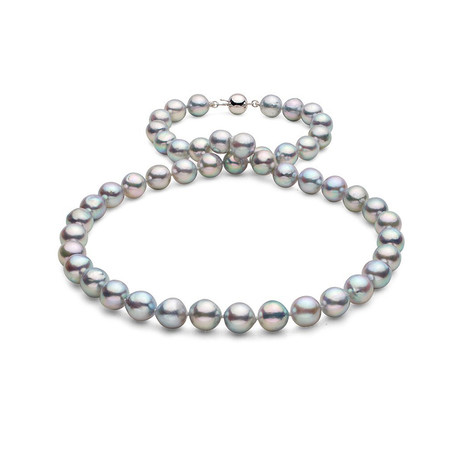 18" Baroque Blue Akoya Pearl Necklace // 8.5 - 9.0mm AA+ (14K White Gold Clasp)