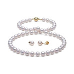 18" Akoya Pearl Necklace + Earrings // 7.0-7.5mm (14K White Gold Clasp)