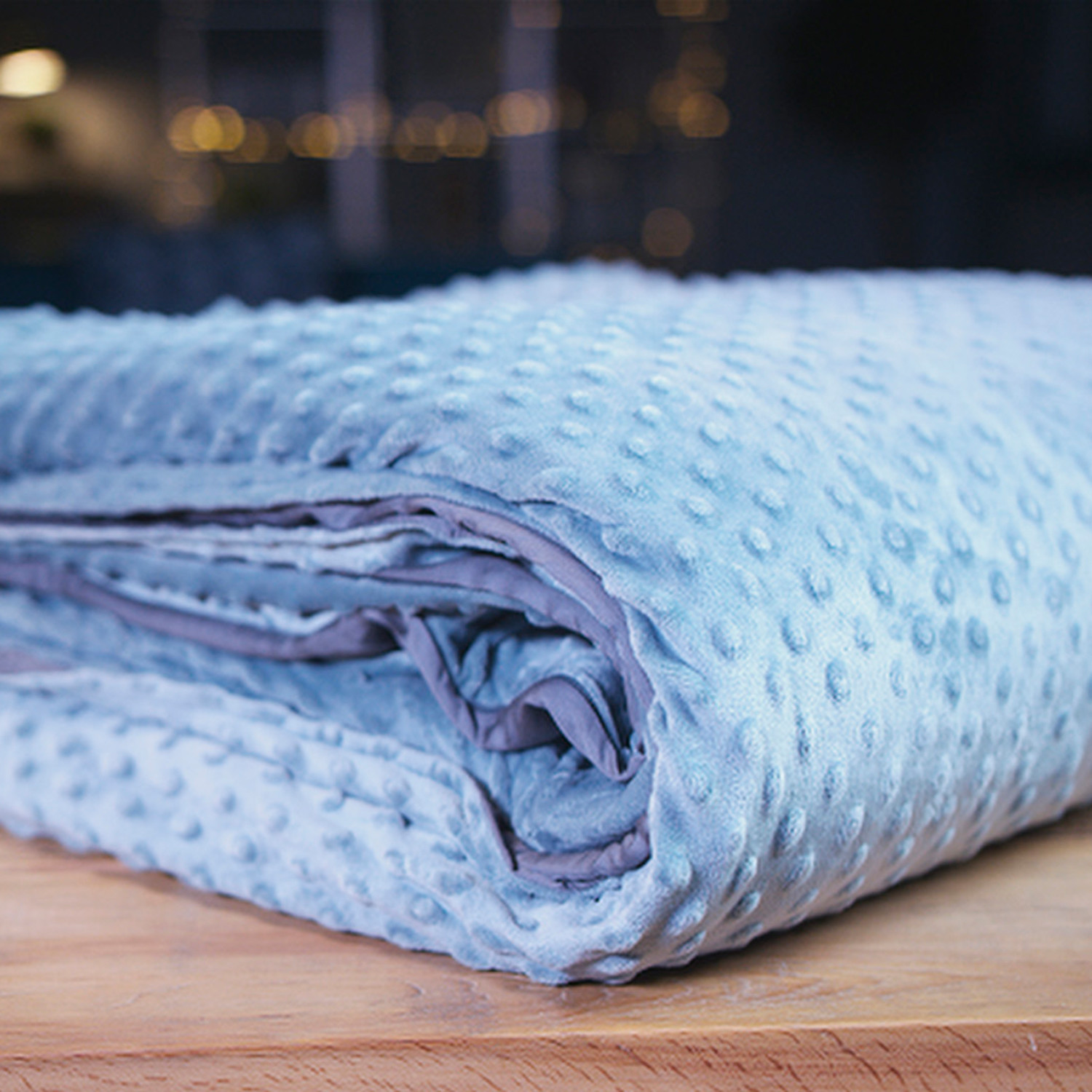 Weighted Blanket // Minky + Bamboo Cover // Blue (7lbs) - Huglee