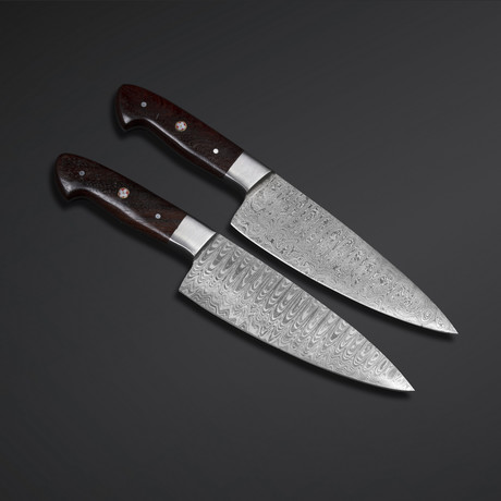 Rose Wood Chef Knives // Set of 2
