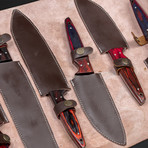 Chef Knives // Set Of 6 // Red Wood Sheet
