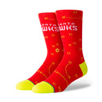 Hawks Playbook Socks // Red (L)
