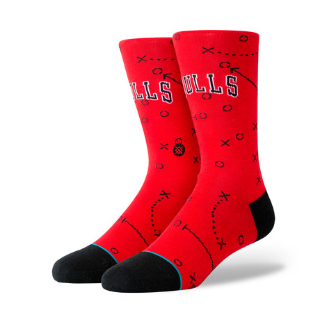 Bulls Playbook Socks // Red (L)