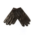 Leather Gloves // Black + Bordeaux (Size: 8 Small)