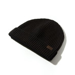 Cashmere Cardigan Stitch Hat // Black