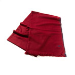 Lightweight Cashmere Scarf + Border Stripe // Bordeaux + Navy