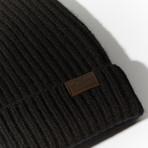 Cashmere Cardigan Stitch Hat // Black