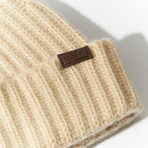Cashmere Cardigan Stitch Hat // Natural