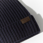 Cashmere Cardigan Stitch Hat //Navy