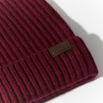 Cashmere Cardigan Stitch Hat V2 // Bordeaux