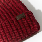 Cashmere Cardigan Stitch Hat V1 // Bordeaux