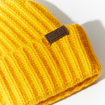 Cashmere Cardigan Stitch Hat // Gold