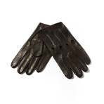 Leather Gloves // Black + Bordeaux (Size: 9 Large)