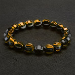 Two-Tone Half Loop Hematite Beaded Bracelet // Gold + Gray