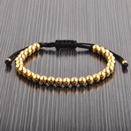 Polished Stainless Steel Beaded Bracelet // Yellow + Black