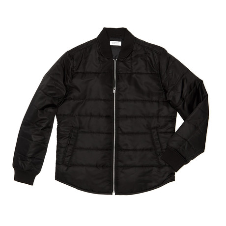 Barneys New York // Quilted Shirt Jacket // Black (S)