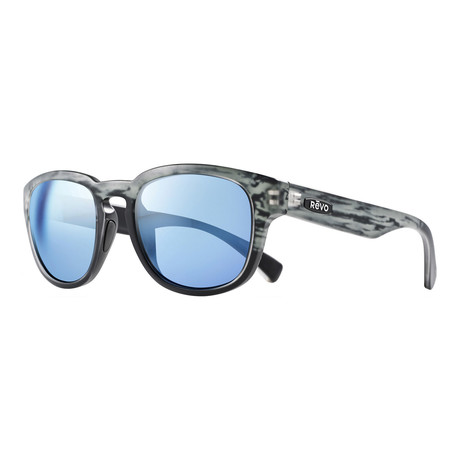 Unisex Zinger Polarized Sunglasses // Matte Black Ice + Blue Water Lens