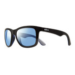 Unisex Huddie Polarized Sunglasses // Matte Black, Blue, Green + Blue Water Lens