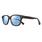 Unisex Drake Polarized Sunglasses // Black Leather + Blue Water Lens