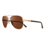 Unisex Raconteur Polarized Sunglasses // Gold + Open Road Lens