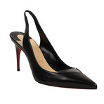 Women's V Sling Black Slingback 85mm Pumps // Black (Euro: 35)