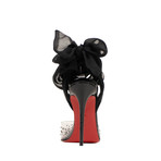 PVC Strass Tie 100mm Heels Pumps // Black (Euro: 35)