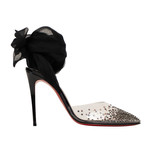 PVC Strass Tie 100mm Heels Pumps // Black (Euro: 35)