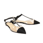 Women's Nosy Strass Satin + PVC Flats // Black (Euro: 36)