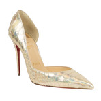 Women's Iridescent Python 100mm Pumps // Gold (Euro: 39)