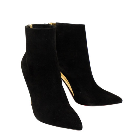 Women's Delicotte Suede And Patent Short Boots // Black (Euro: 35)