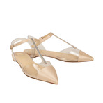 Nosy Strass Satin + PVC Flats // Nude (Euro: 35)