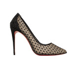 Follies Lace 100mm Heels Pumps // Black (Euro: 35)