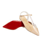 Nosy Strass Satin + PVC Flats // Nude (Euro: 35)