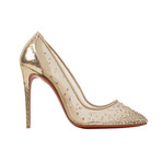 Follies Strass Mesh 100Mm Pumps Heels // Gold (Euro: 35)