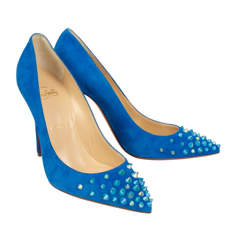 Women's Suede Spikyshell 100mm Pumps // Blue (Euro: 35)