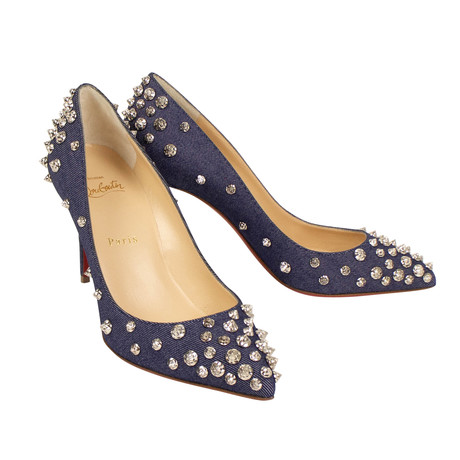 Women's Aimantaclou Denim Studs 85mm Pumps // Blue (Euro: 35)