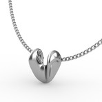 Sculptural Heart Pendant // Silver