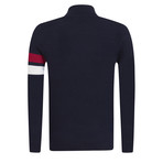 Rubber Pullover // Navy + Ecru + Red (S)
