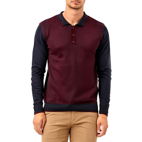 Eric Sweater // Navy + Claret Red (S)