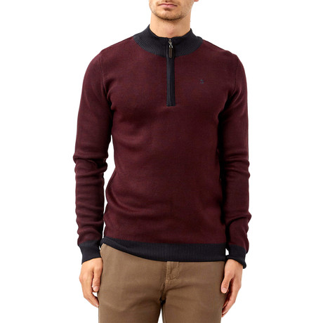 Chance Sweater // Navy + Claret Red (S)