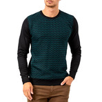 Mark Sweater // Black + Green (L)